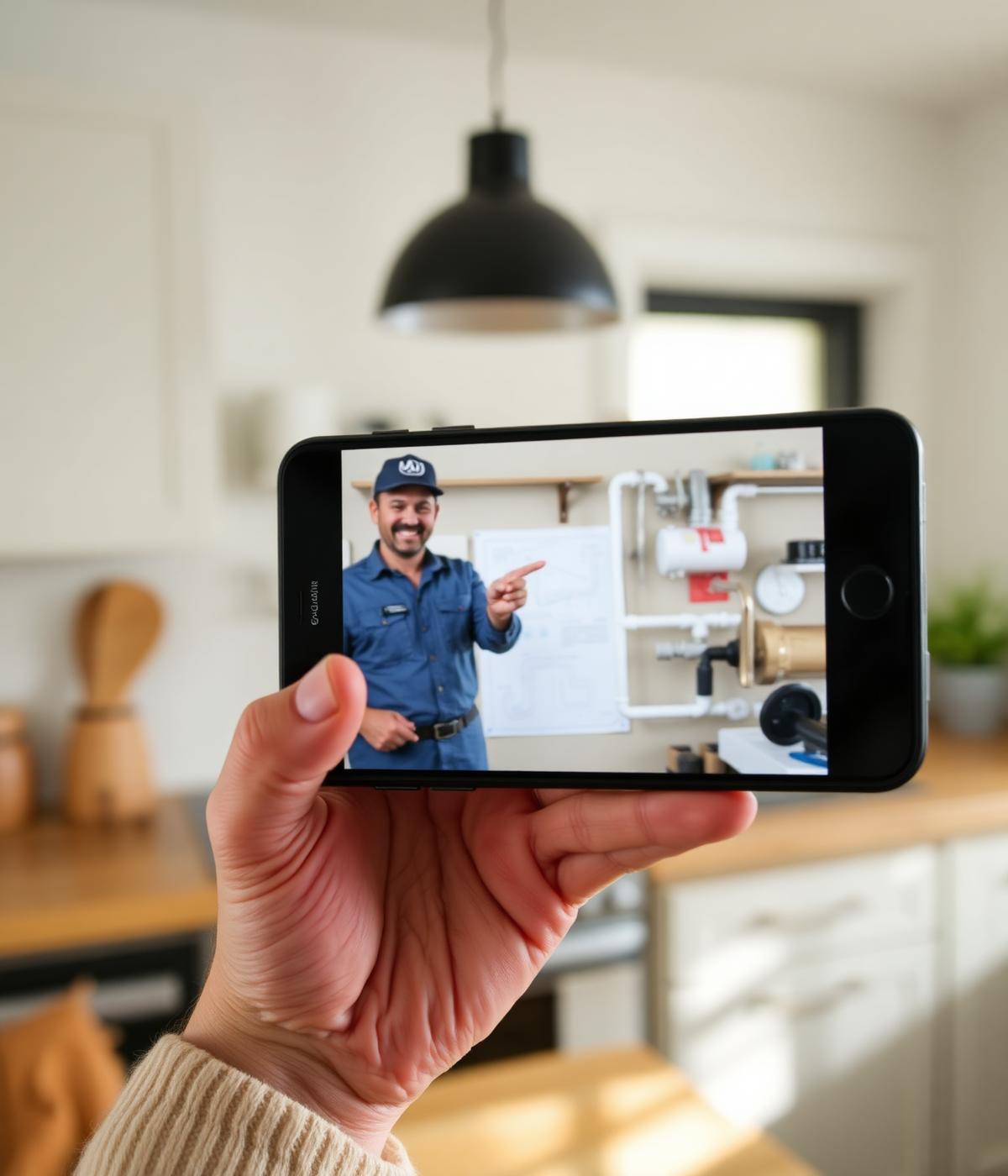 A homeowner getting professional guidance on a live video call